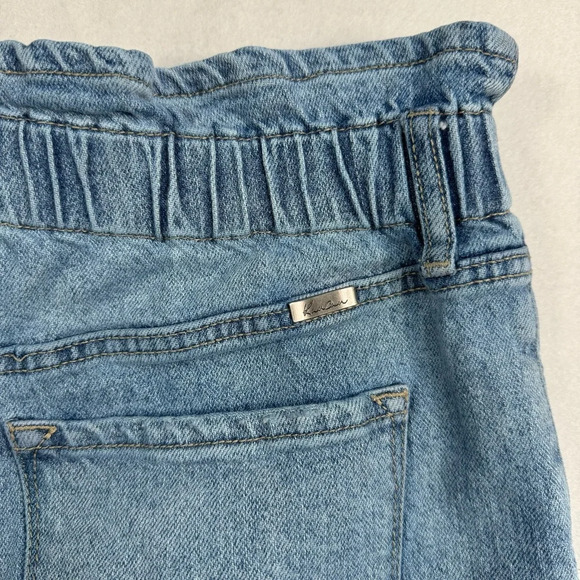 Kancan Ruffle Paperbag Waist Denim Jean Shorts Womens Sz 30 Light Blue High Rise - Picture 9 of 9